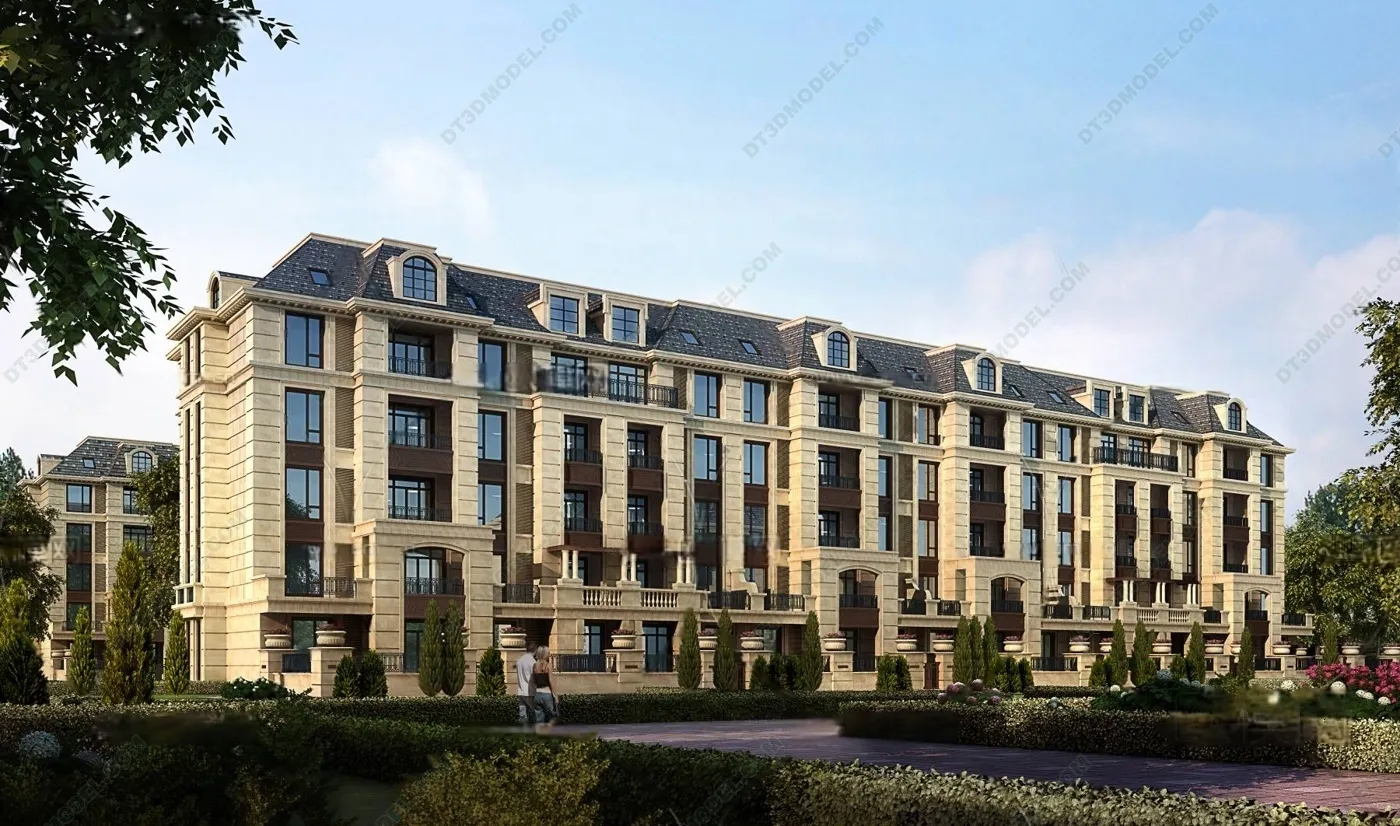 Europe Style Villa 3D Model - 3D Blocks - 056