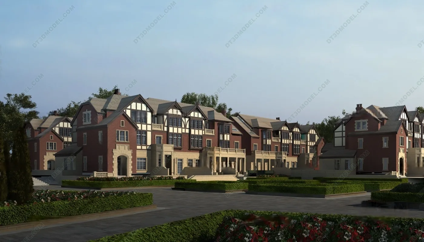 Europe Style Villa 3D Model - 3D Blocks - 057