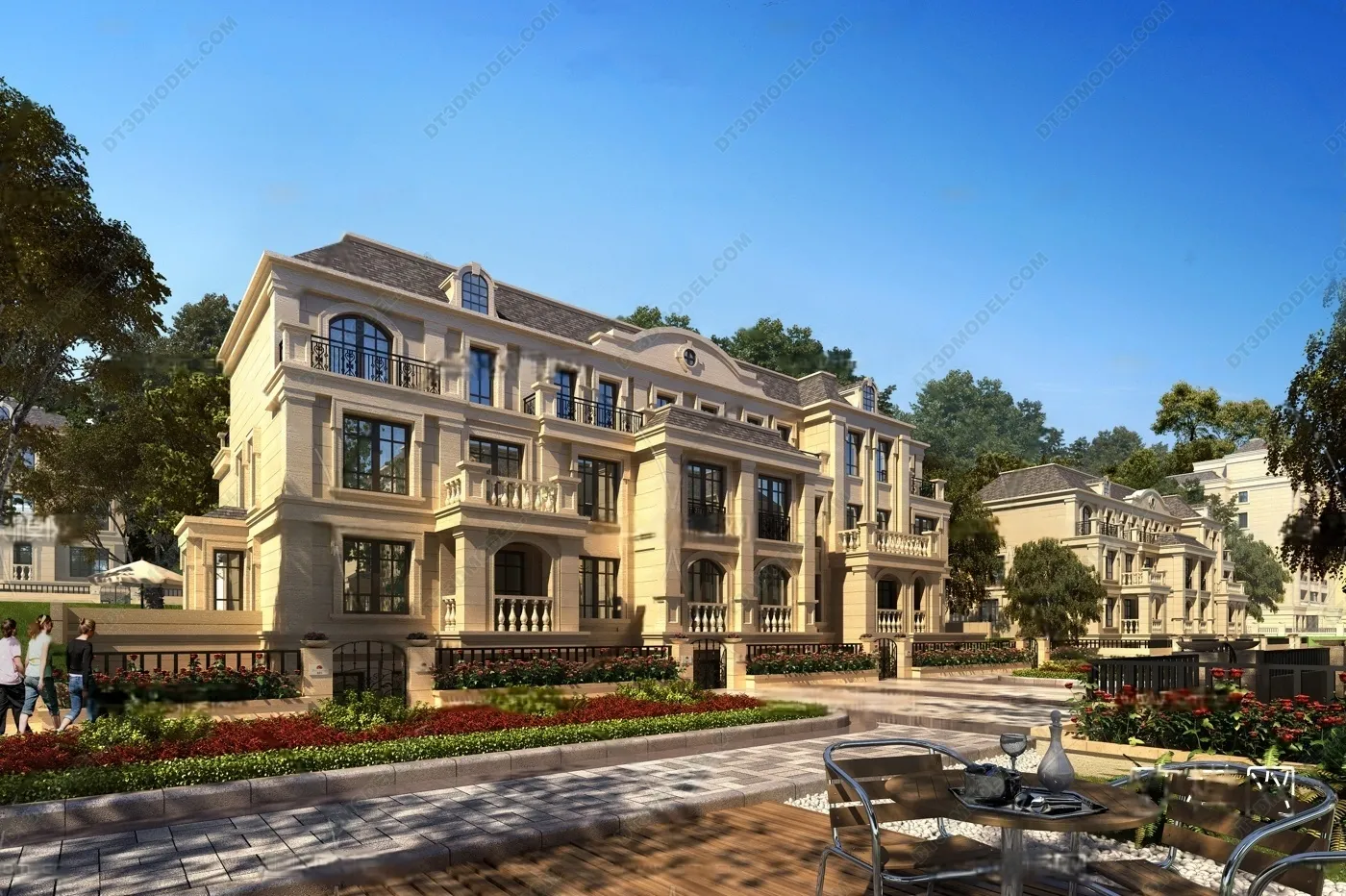 Europe Style Villa 3D Model - 3D Blocks - 066