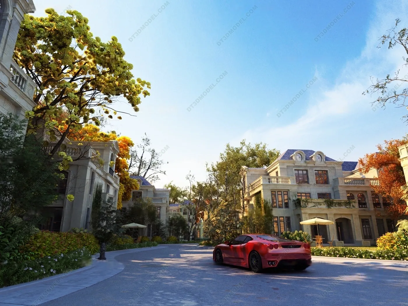 Europe Style Villa 3D Model - 3D Blocks - 069