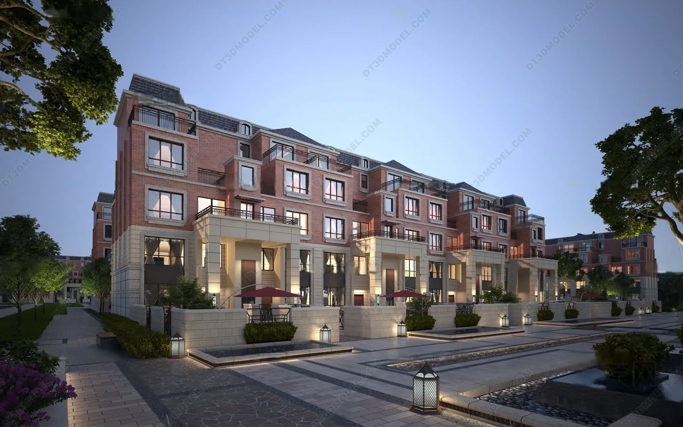 Europe Style Villa 3D Model - 3D Blocks - 070