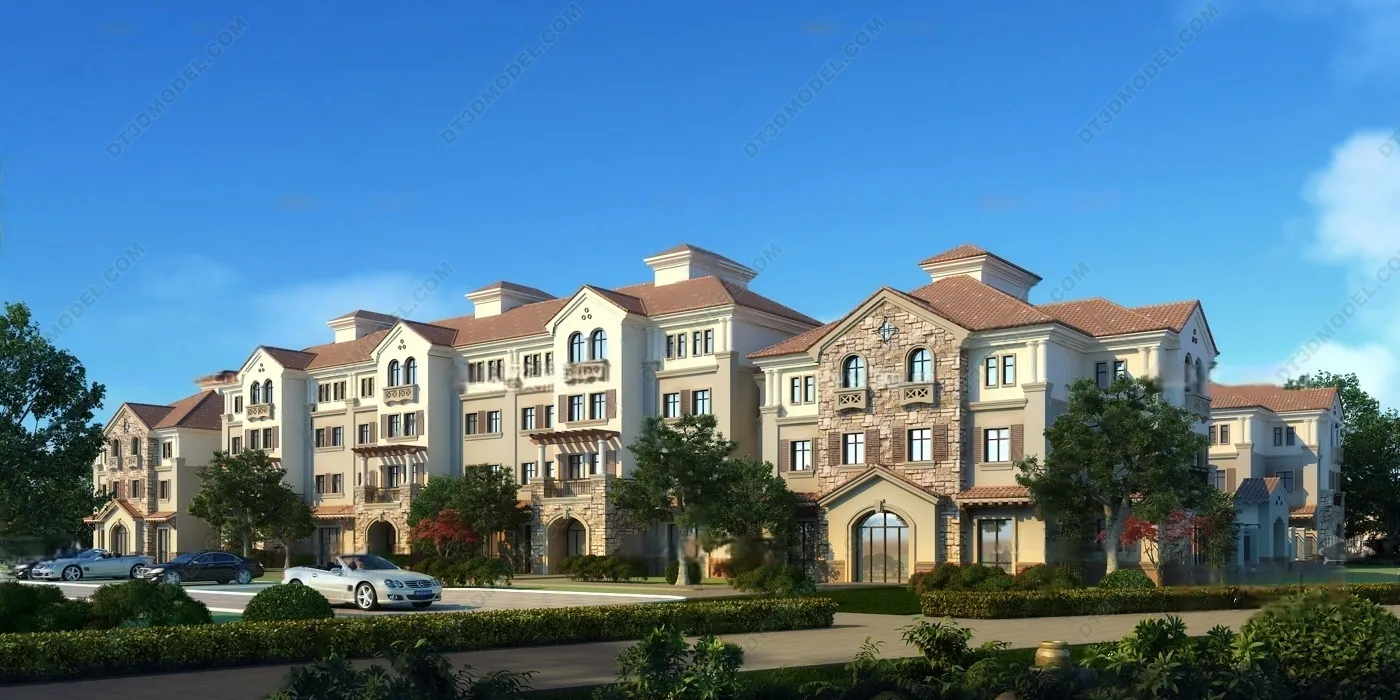 Europe Style Villa 3D Model - 3D Blocks - 072