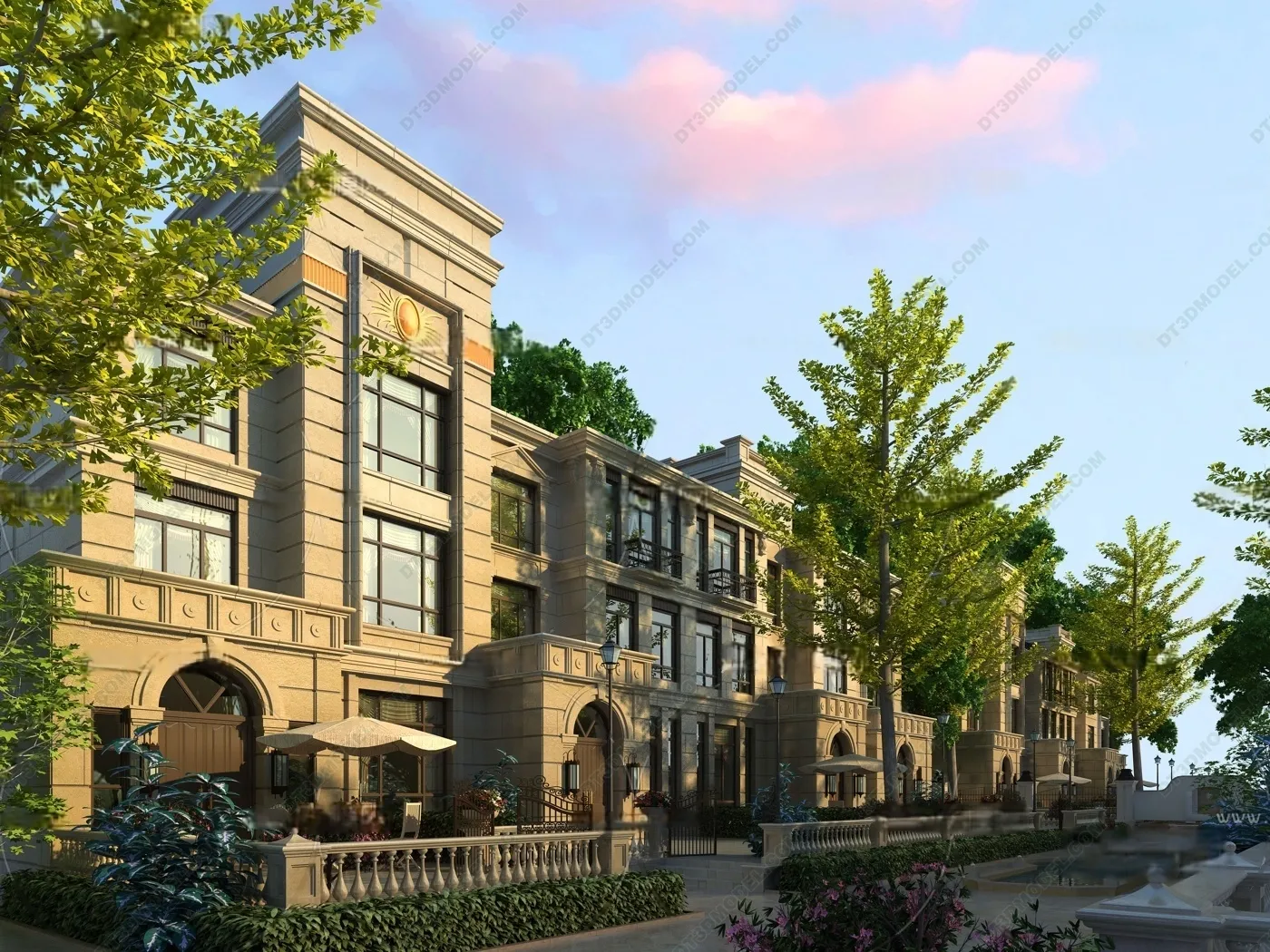 Europe Style Villa 3D Model - 3D Blocks - 073