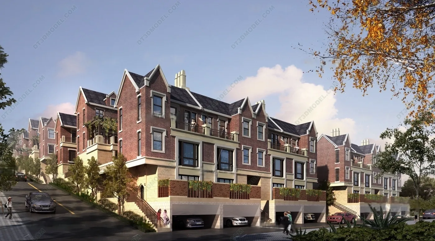 Europe Style Villa 3D Model - 3D Blocks - 075