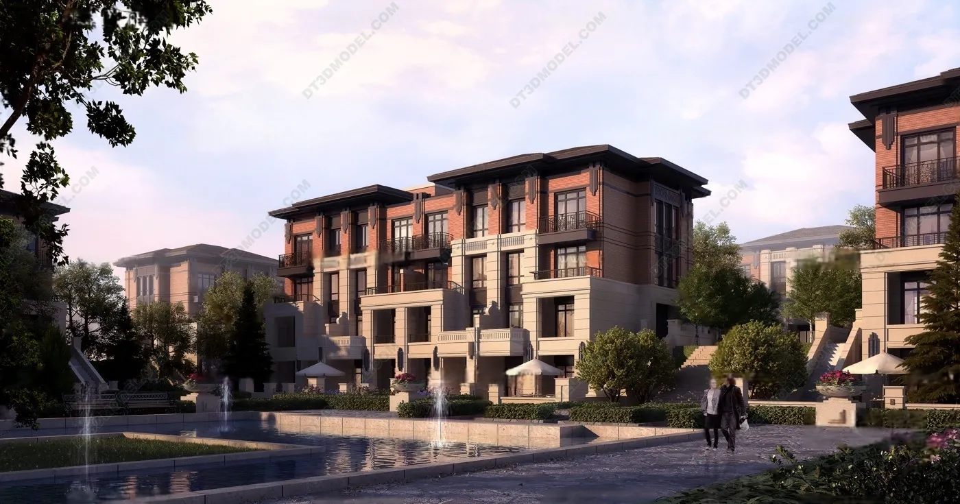 Europe Style Villa 3D Model - 3D Blocks - 081