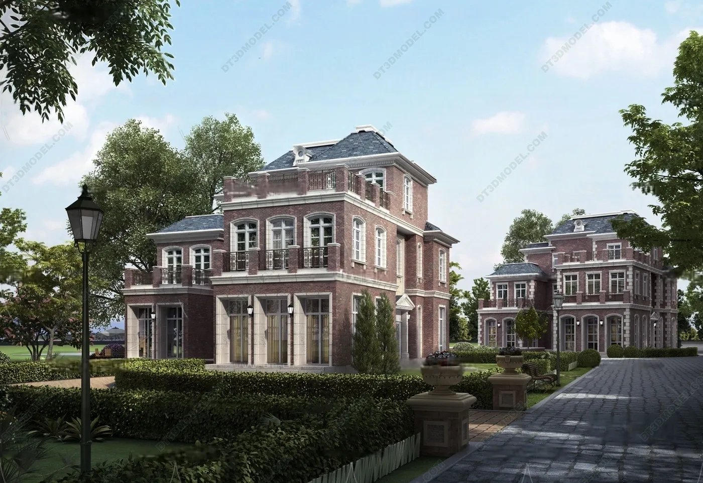 Europe Style Villa 3D Model - 3D Blocks - 083