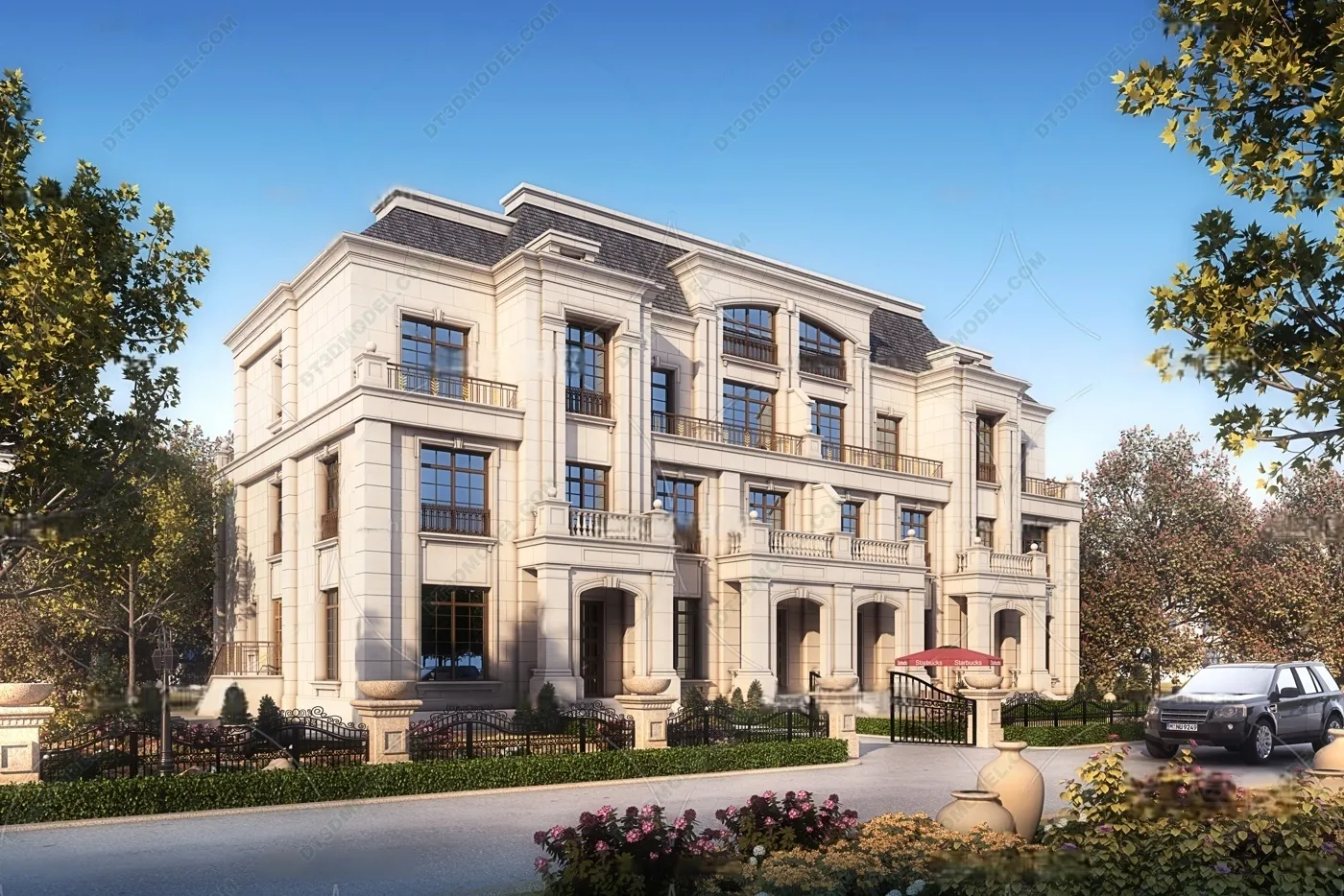 Europe Style Villa 3D Model - 3D Blocks - 090