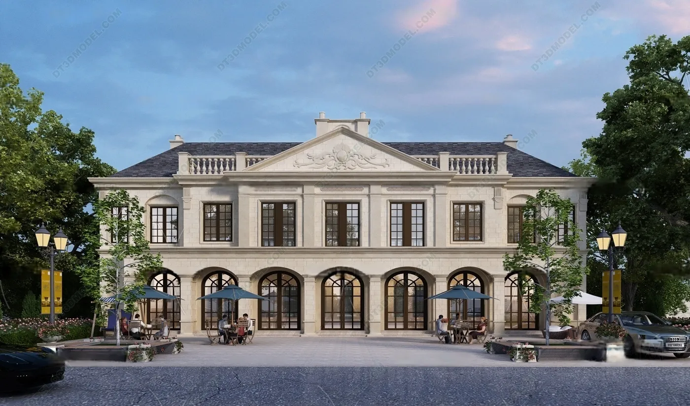 Europe Style Villa 3D Model - 3D Blocks - 093