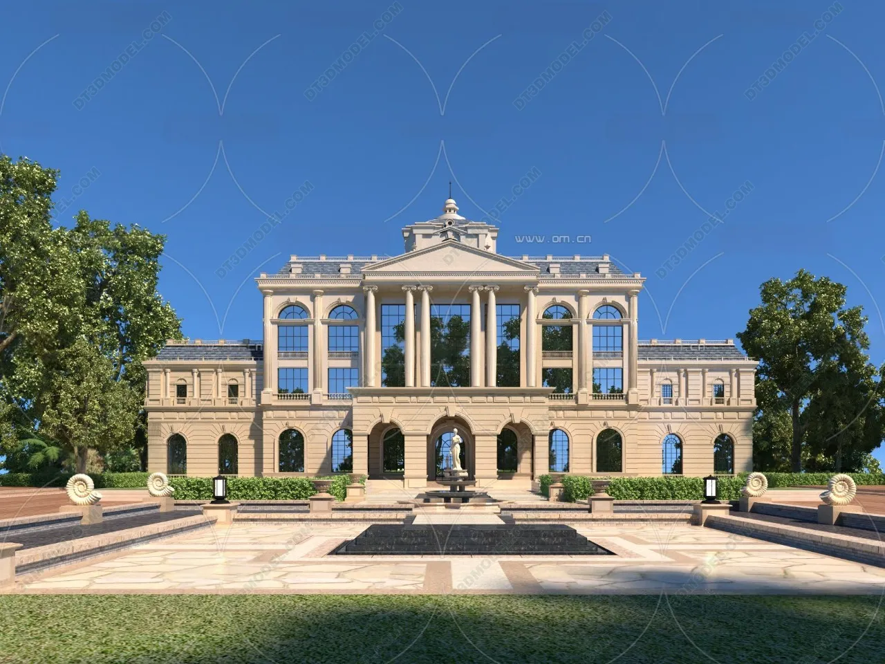 Europe Style Villa 3D Model - 3D Blocks - 103