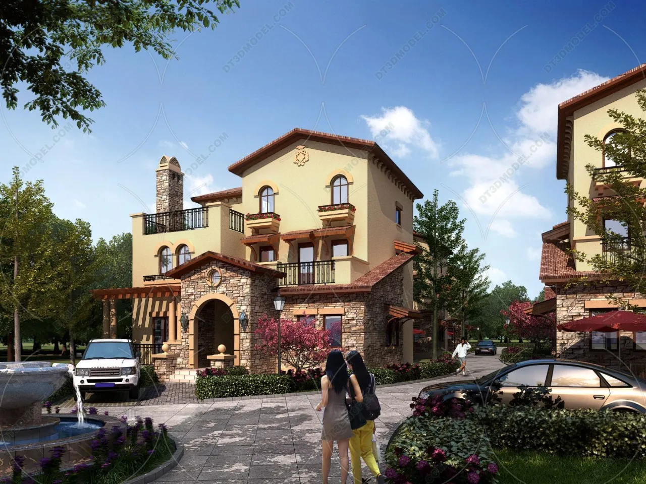 Europe Style Villa 3D Model - 3D Blocks - 109