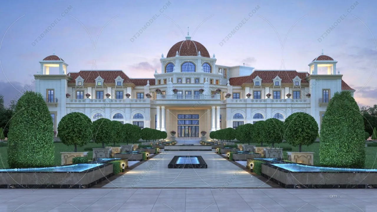 Europe Style Villa 3D Model - 3D Blocks - 113