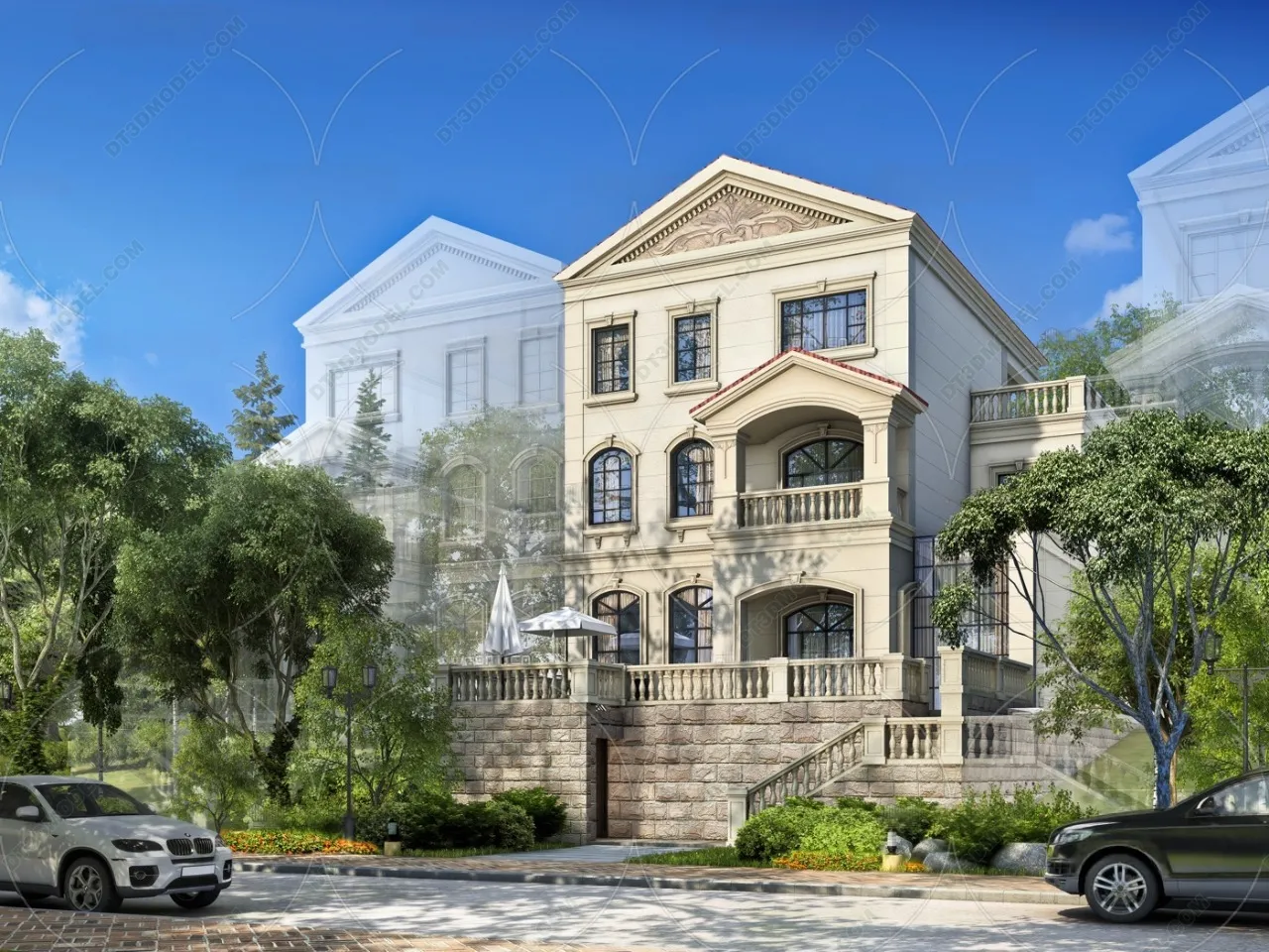 Europe Style Villa 3D Model - 3D Blocks - 116