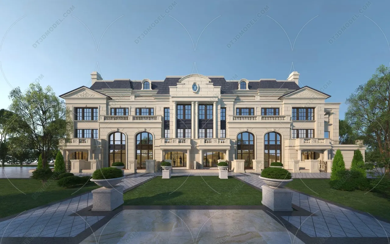 Europe Style Villa 3D Model - 3D Blocks - 118