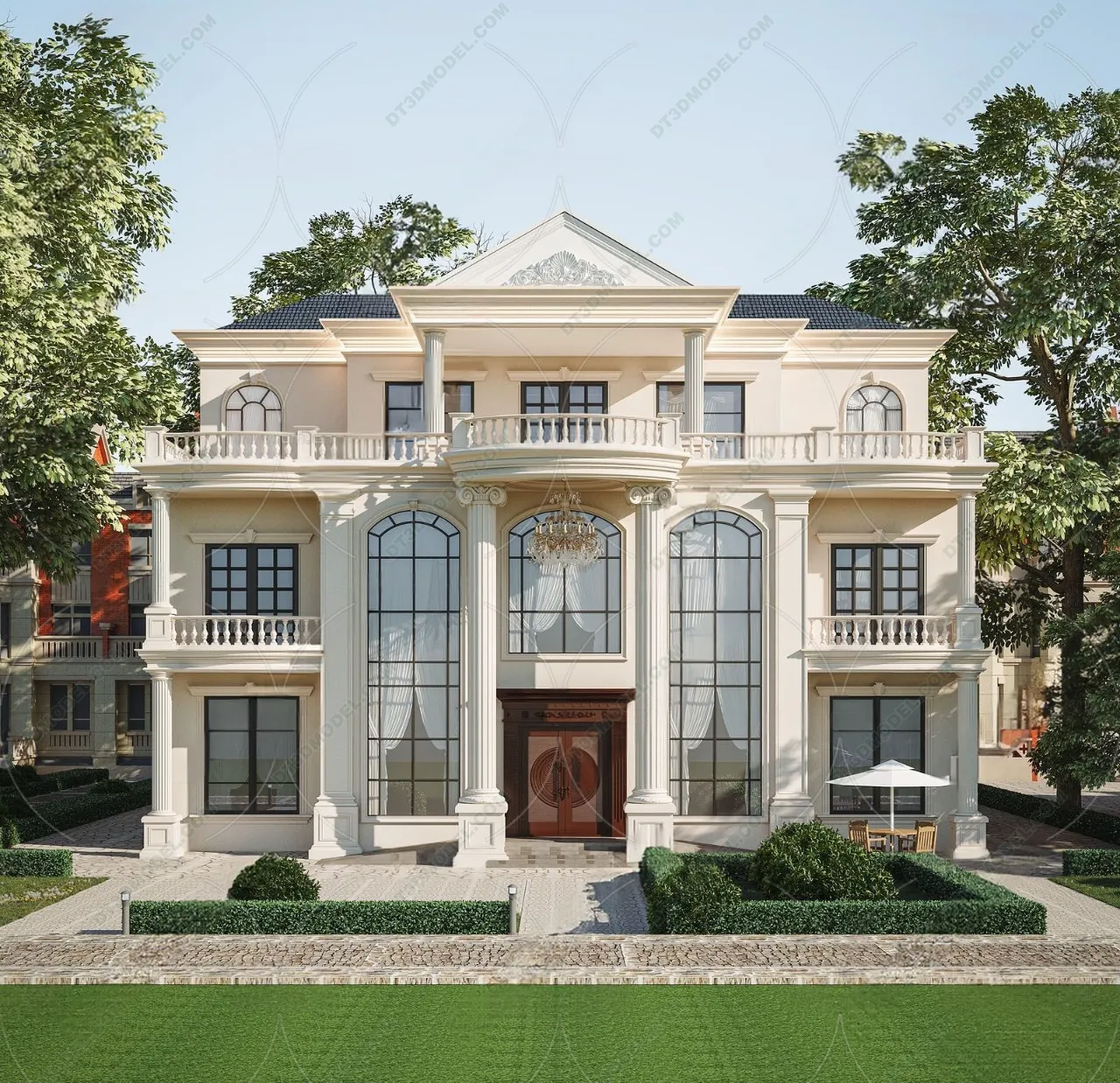 Europe Style Villa 3D Model - 3D Blocks - 120