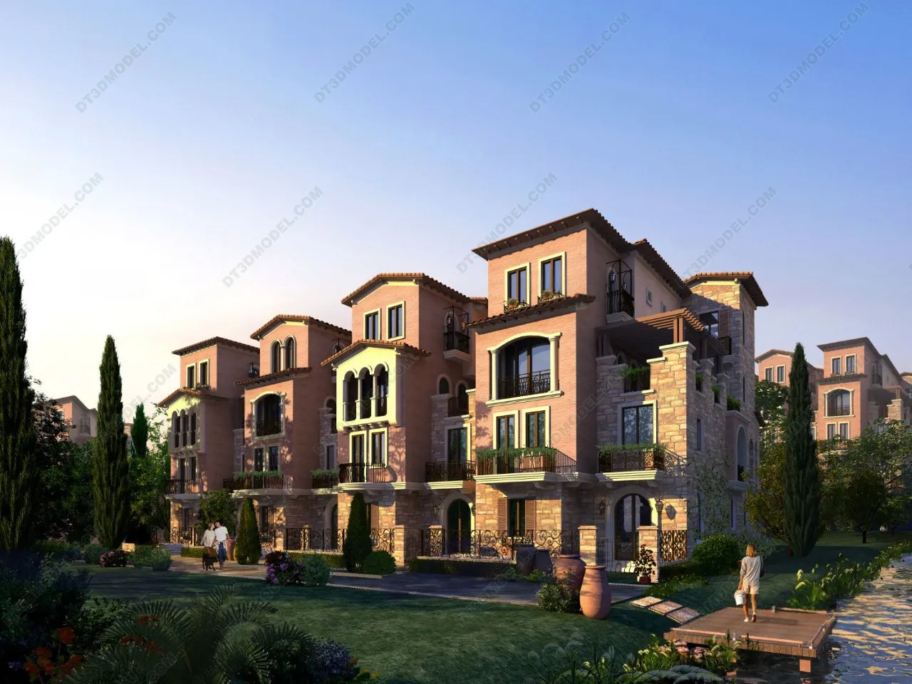 Europe Style Villa 3D Model - 3D Blocks - 122