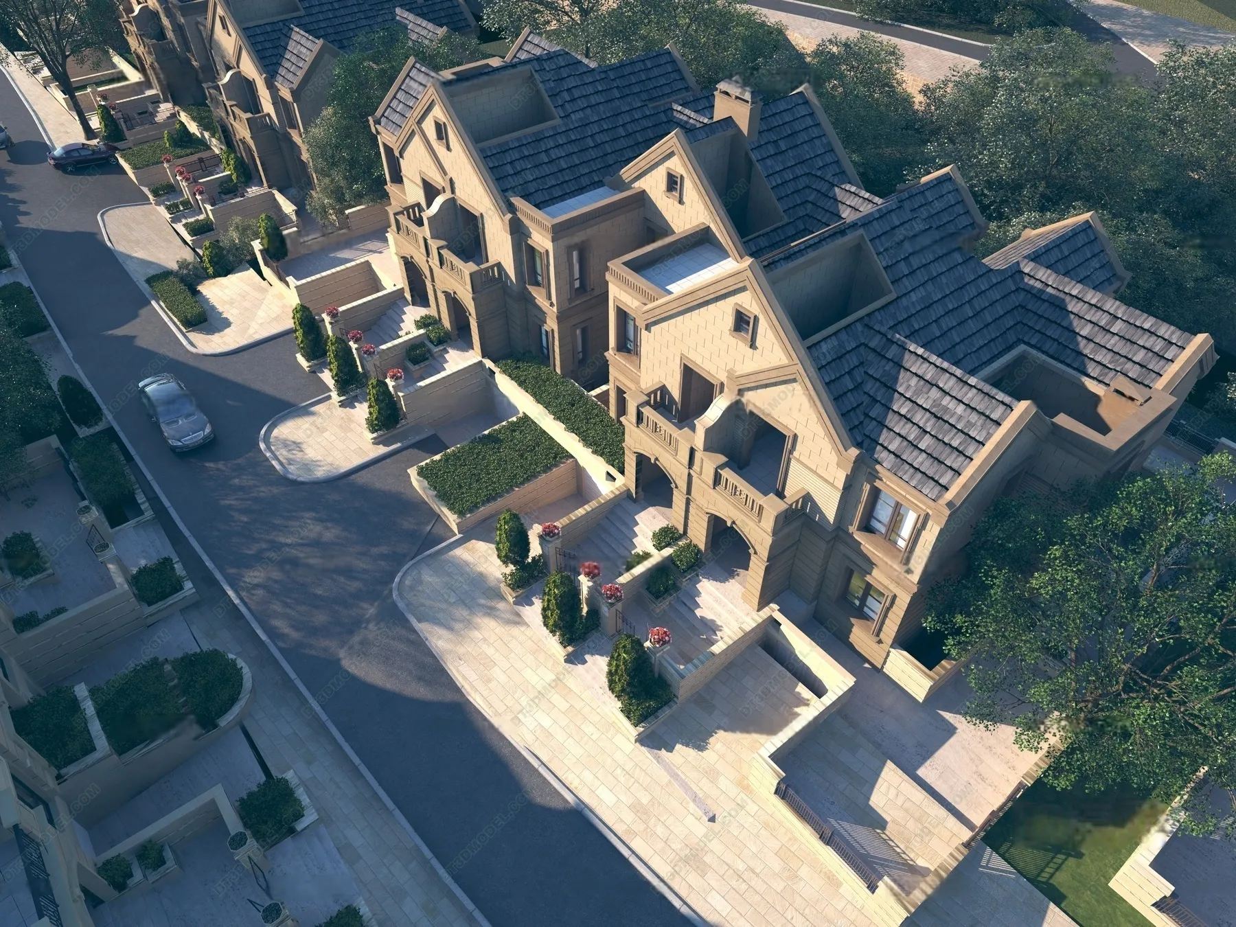 Europe Style Villa 3D Model - 3D Blocks - 125