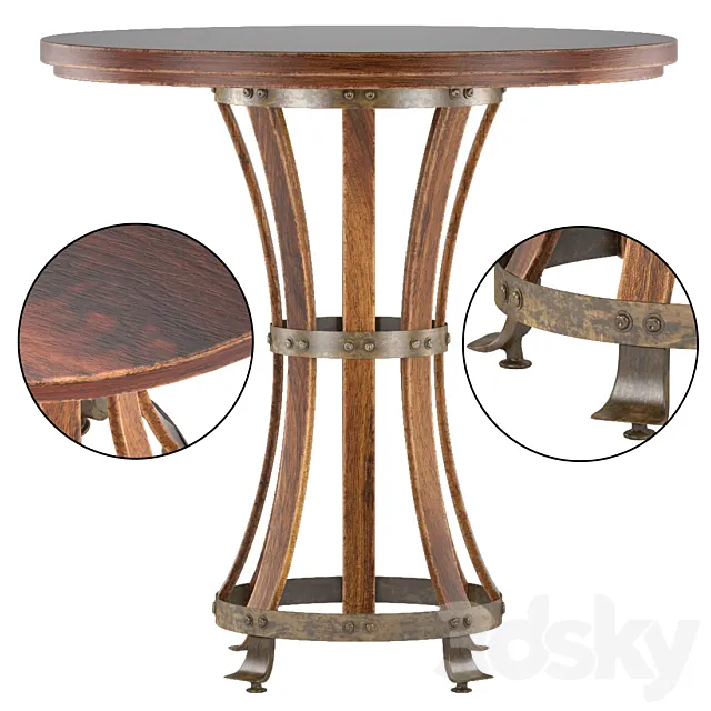 European Farmhouse-Winemaker Tasting Table 3DModel