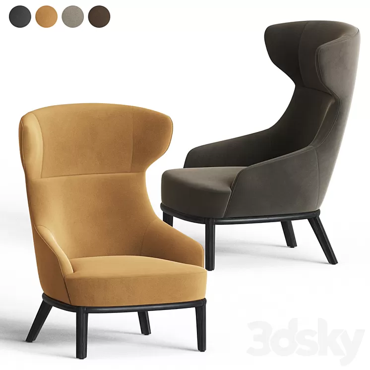 Eve Wing Back Armchair Parla Design 3D Model