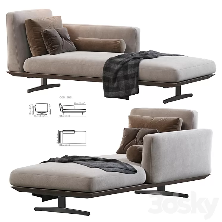 Evergreen Chaise Longue 3D Model