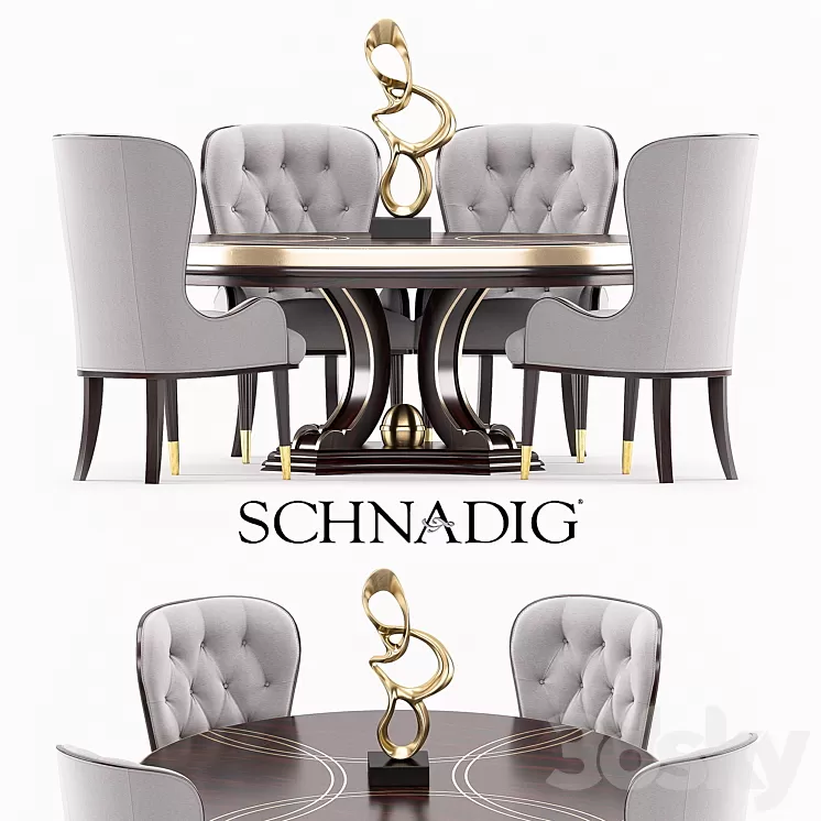 Everly dinning set 3D Model
