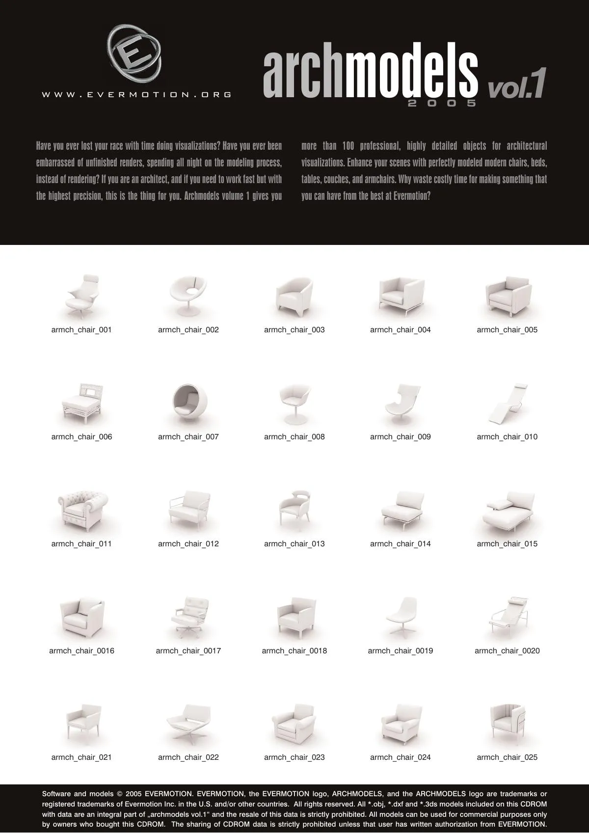 Evermotion Archmodels Vol 001 [sofa chair bed coffee table]