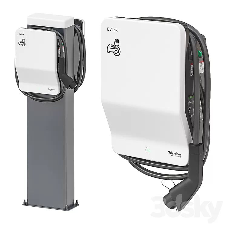 EVlink Wallbox Charging Station 3D Model