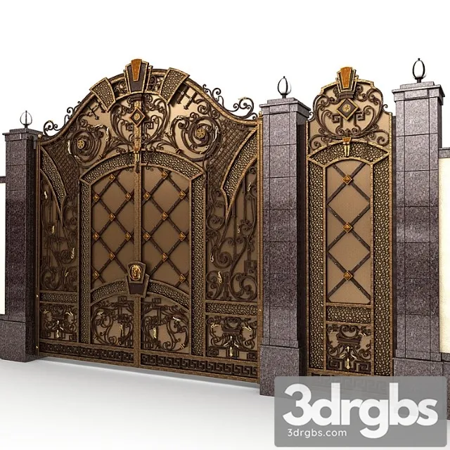 Exclusive Gate With Wicket Door 3D Model Free