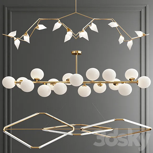 Exclusive Linear Pendant - 3 type 3D Model