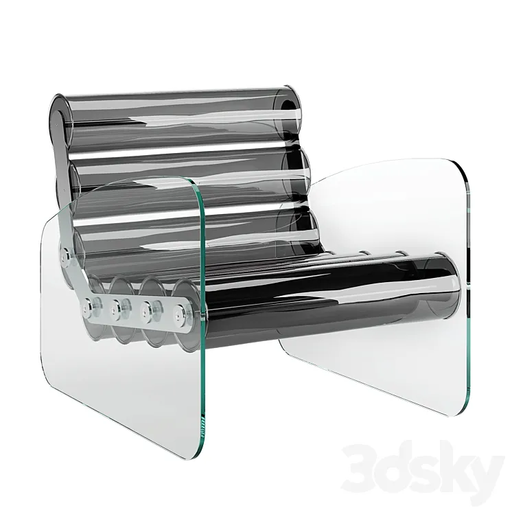 Exclusive MW 03 Tempered Glass Armchair by Mojow 3D Model Free
