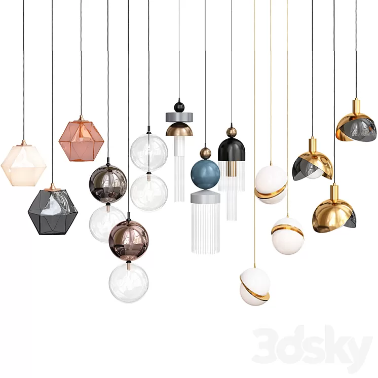 Exclusive Pendant Lights Set-14 3D Model