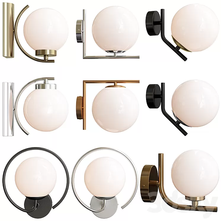 Exclusive Sconce Collection Set-1 3D Model