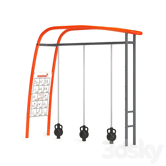 Exercise machine “Hanging bells” Kompan 3D Model