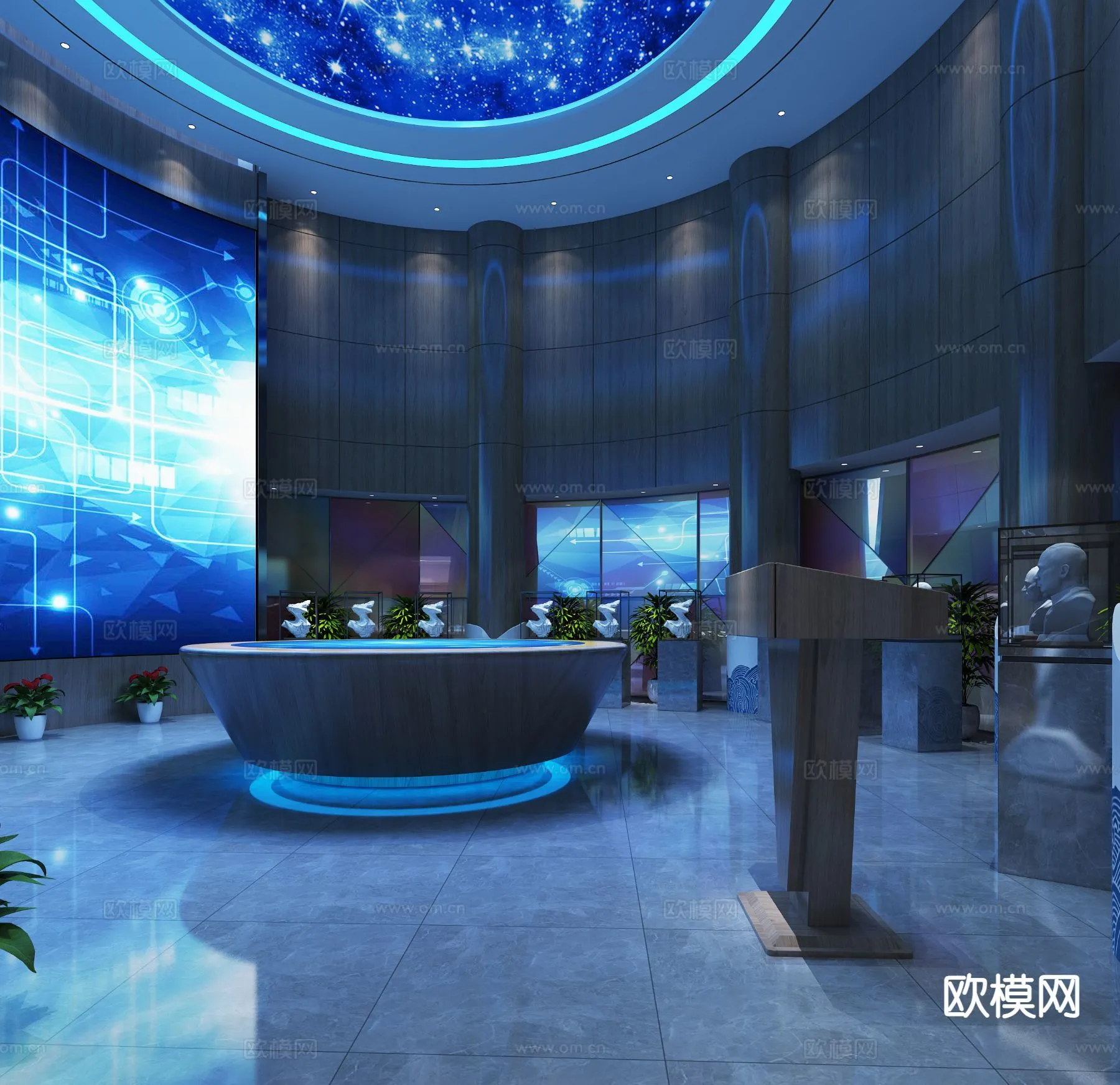 EXHIBITION ROOM - 3D Model For Interior Design - 1025