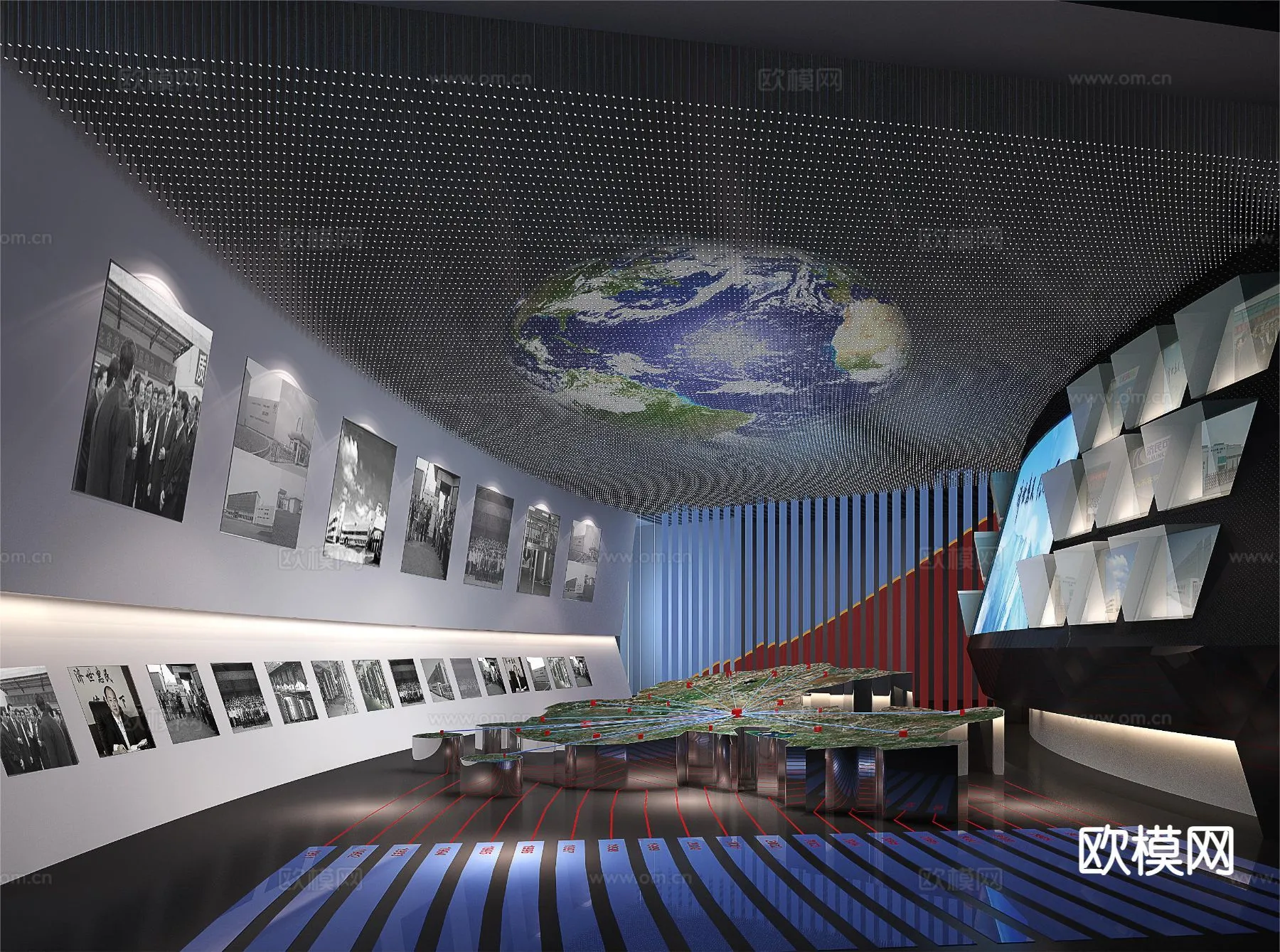 EXHIBITION ROOM - 3D Model For Interior Design - 1035