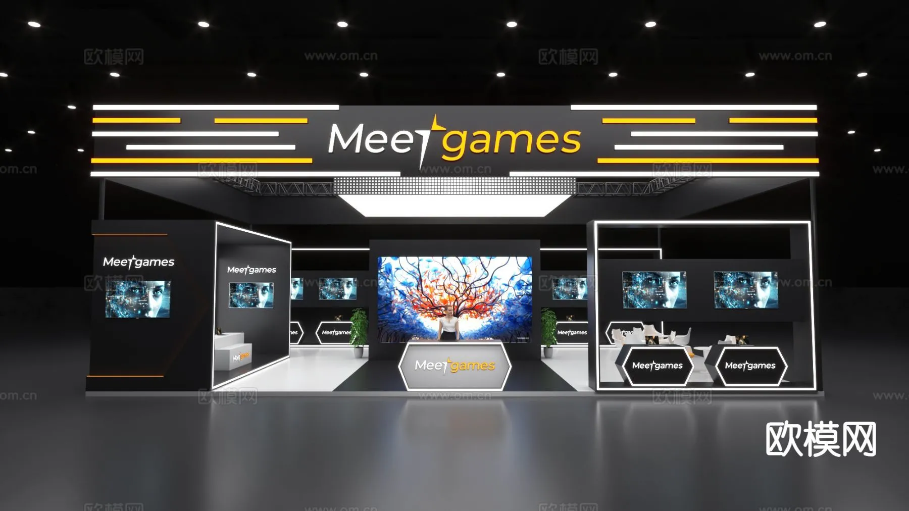 EXHIBITION ROOM - 3D Model For Interior Design - 1074