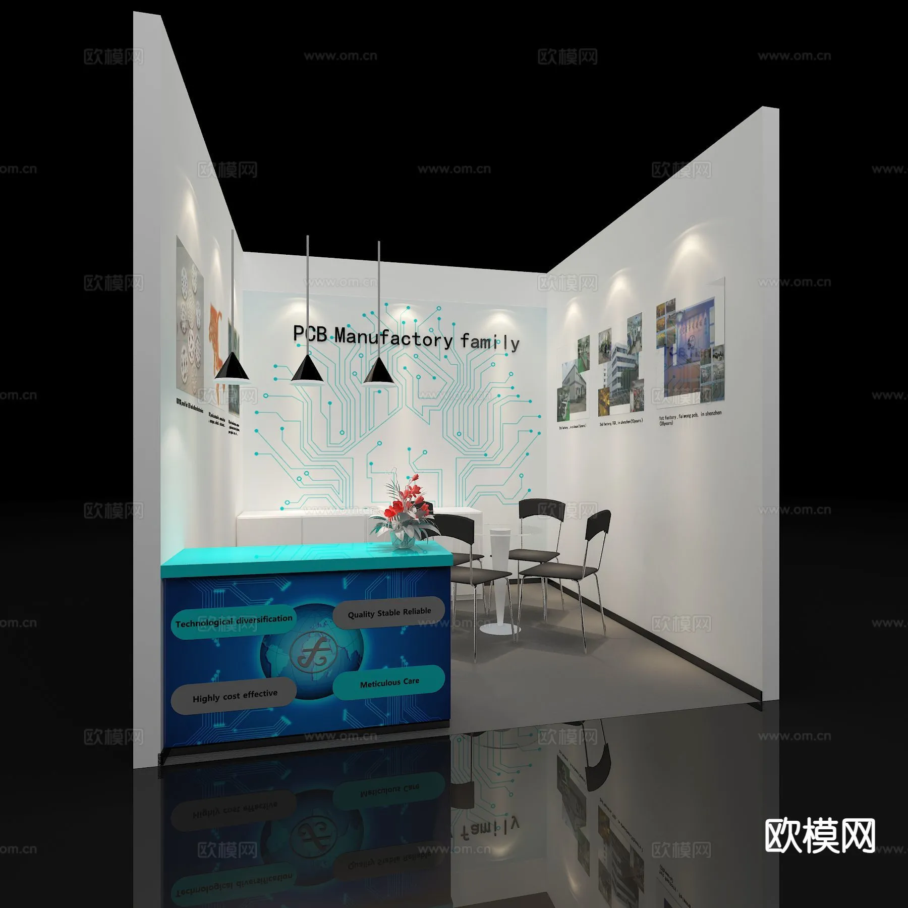 EXHIBITION ROOM - 3D Model For Interior Design - 986