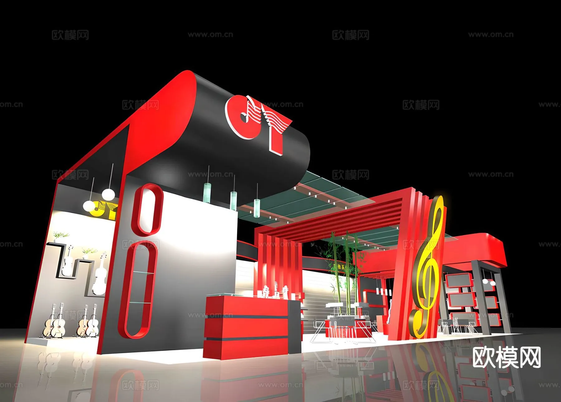 EXHIBITION ROOM - 3D Model For Interior Design - 991