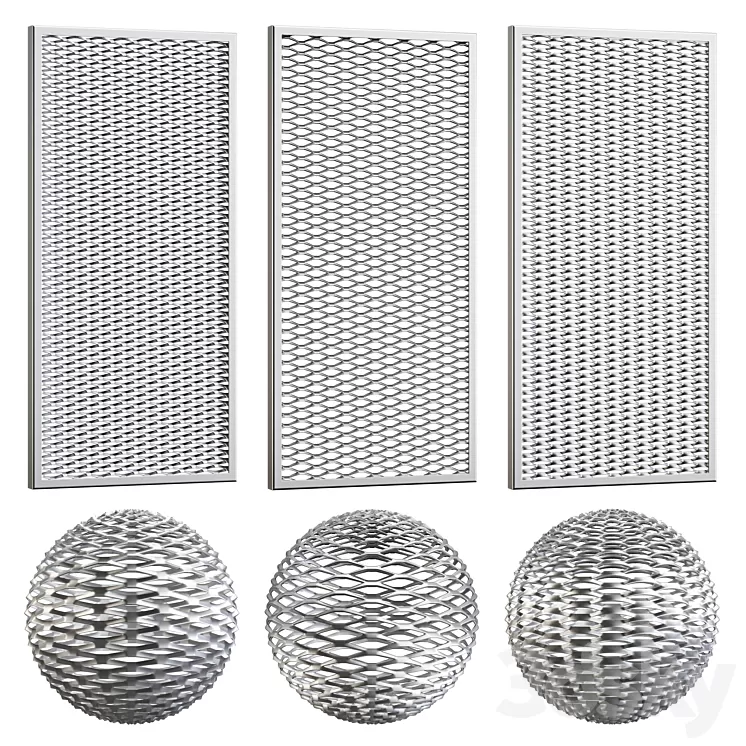 Expanded Metal Set 1 3D Model