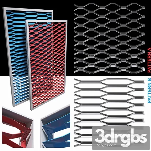 Expanded metal stainless (2 variety) 3D Model Free