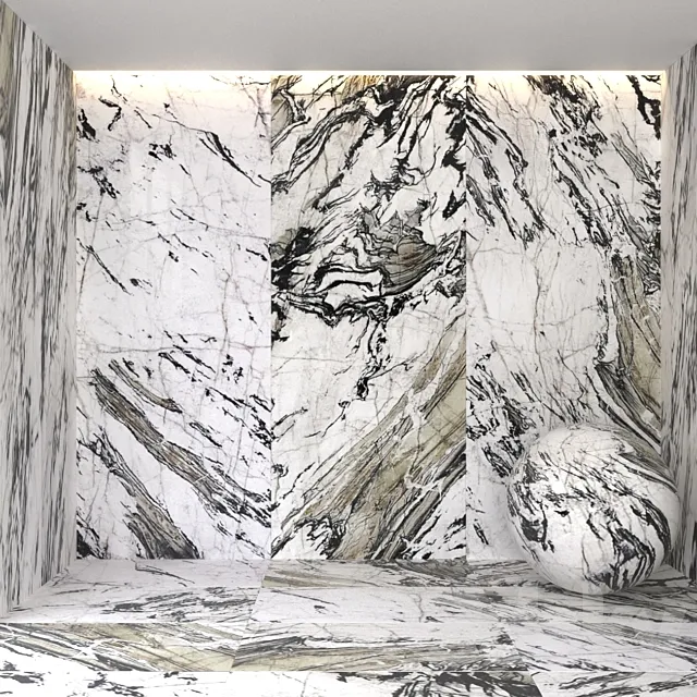 Explosion black marble 3D Model