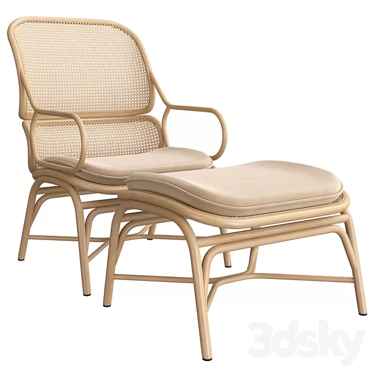 Expormim Frames Lounge Chair 3D Model Free
