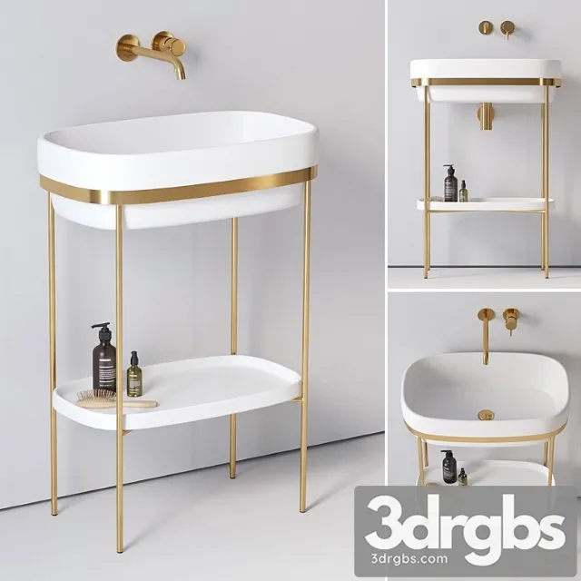 Ext Ribbon Console Washbasin 3D Model Free