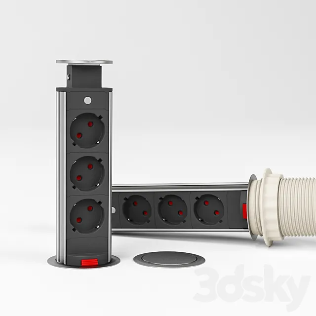 Extendable Outlet GTV Small silver 3DModel