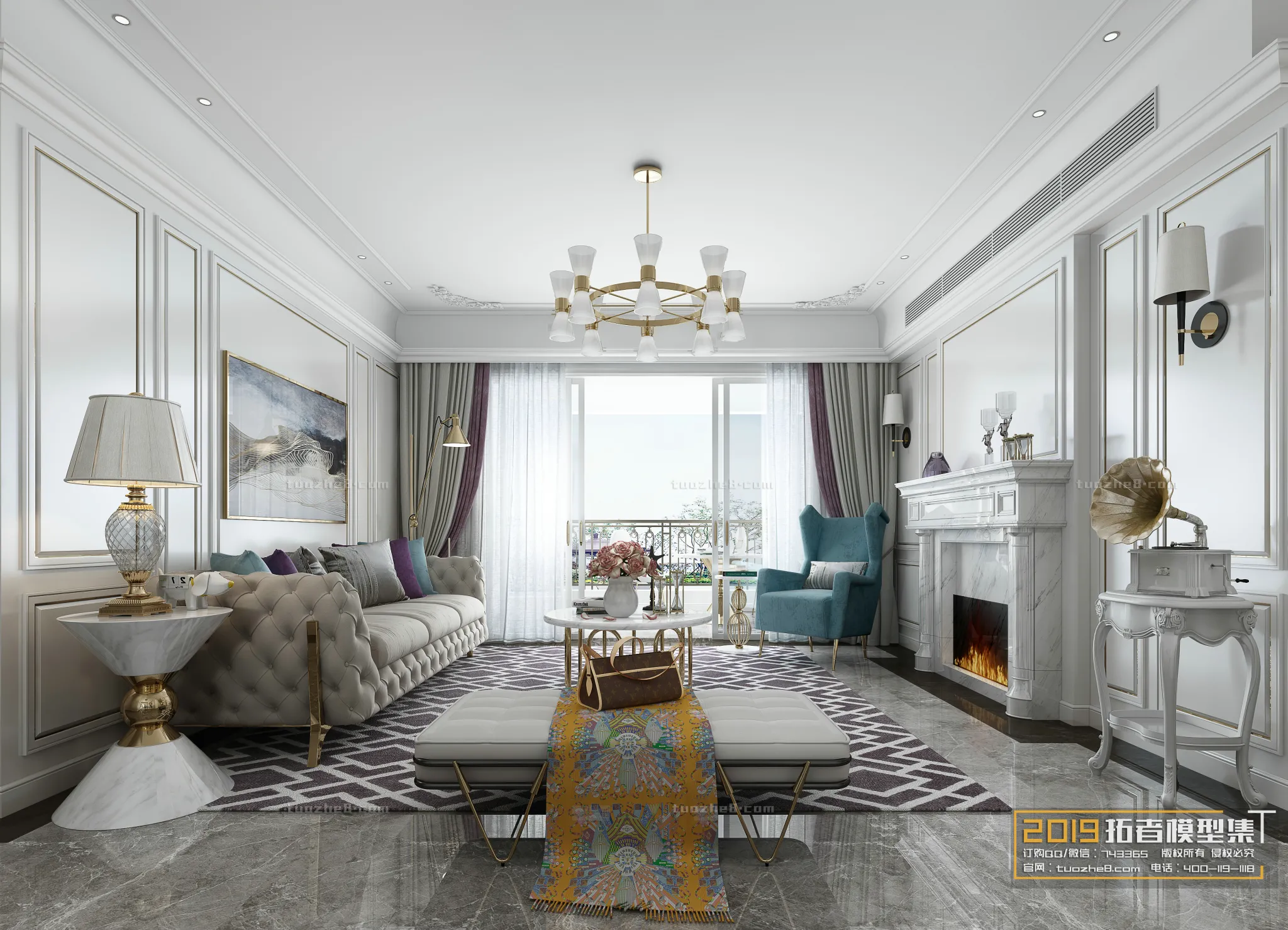 Extension Interior - LINGVING ROOM - AMERICAN STYLES - 001