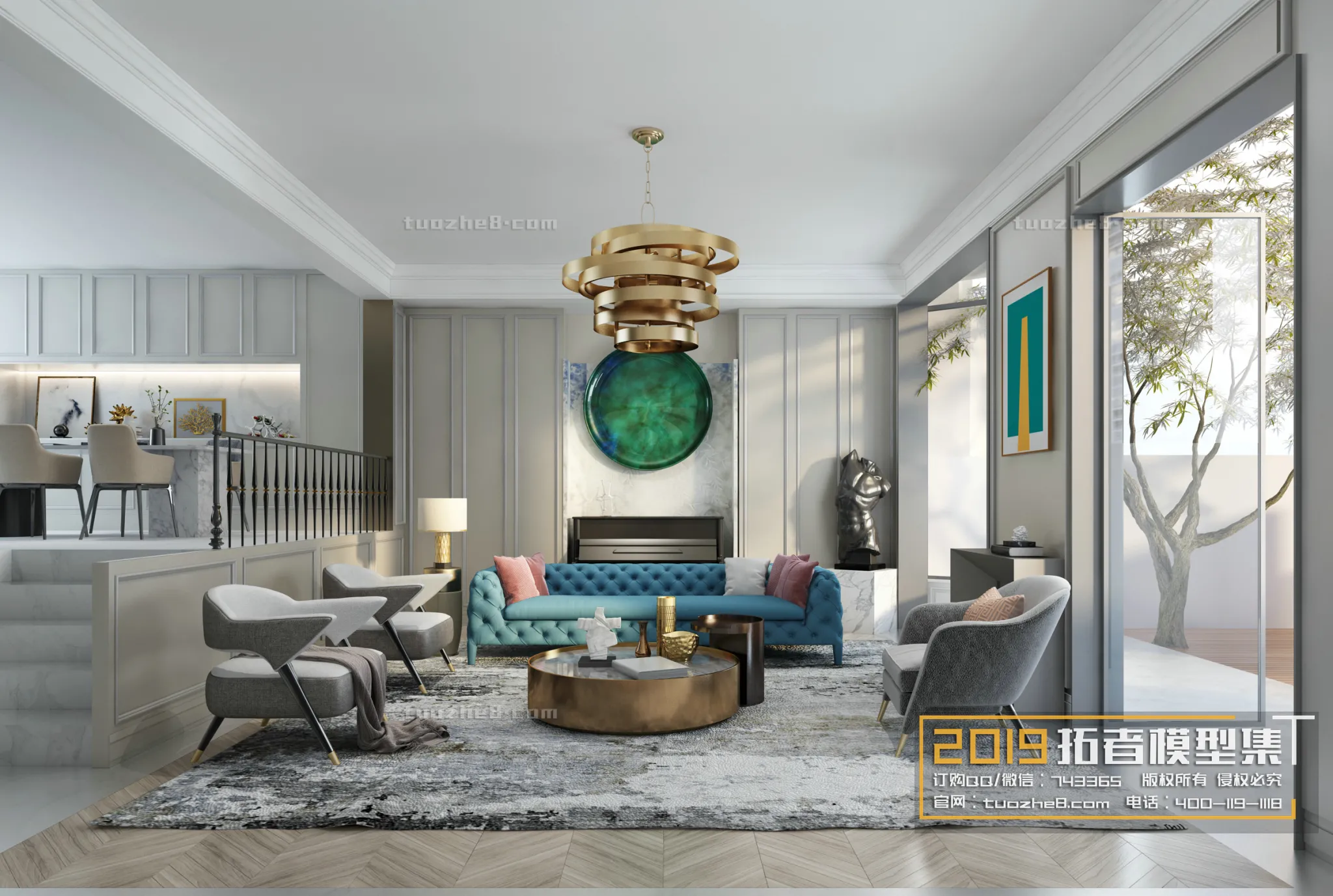 Extension Interior - LINGVING ROOM - AMERICAN STYLES - 002