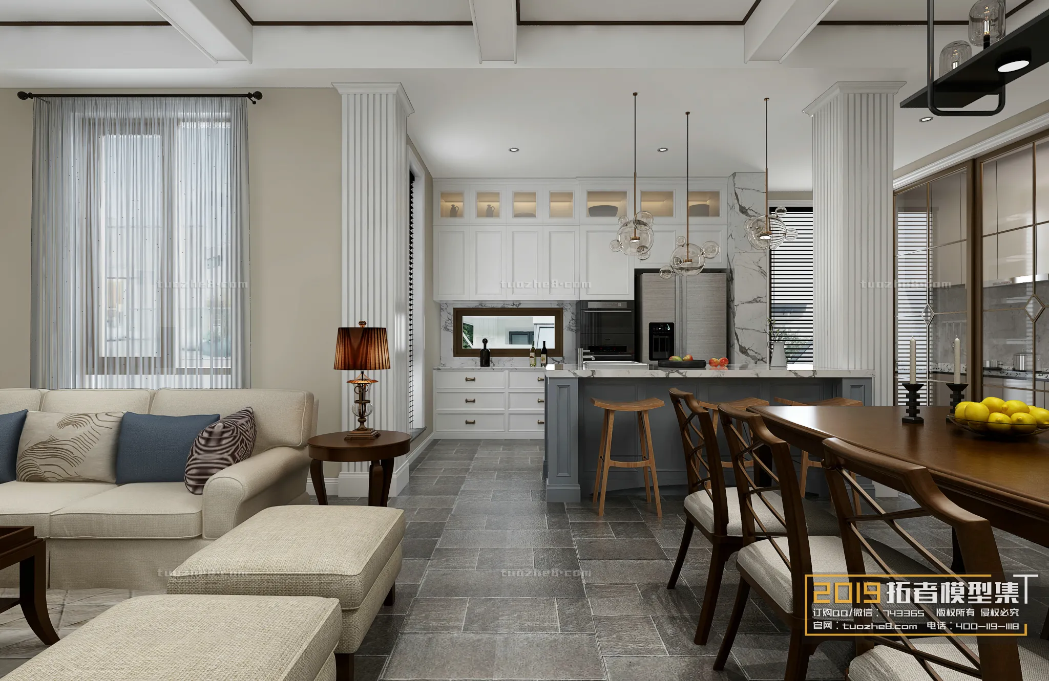 Extension Interior - LINGVING ROOM - AMERICAN STYLES - 004