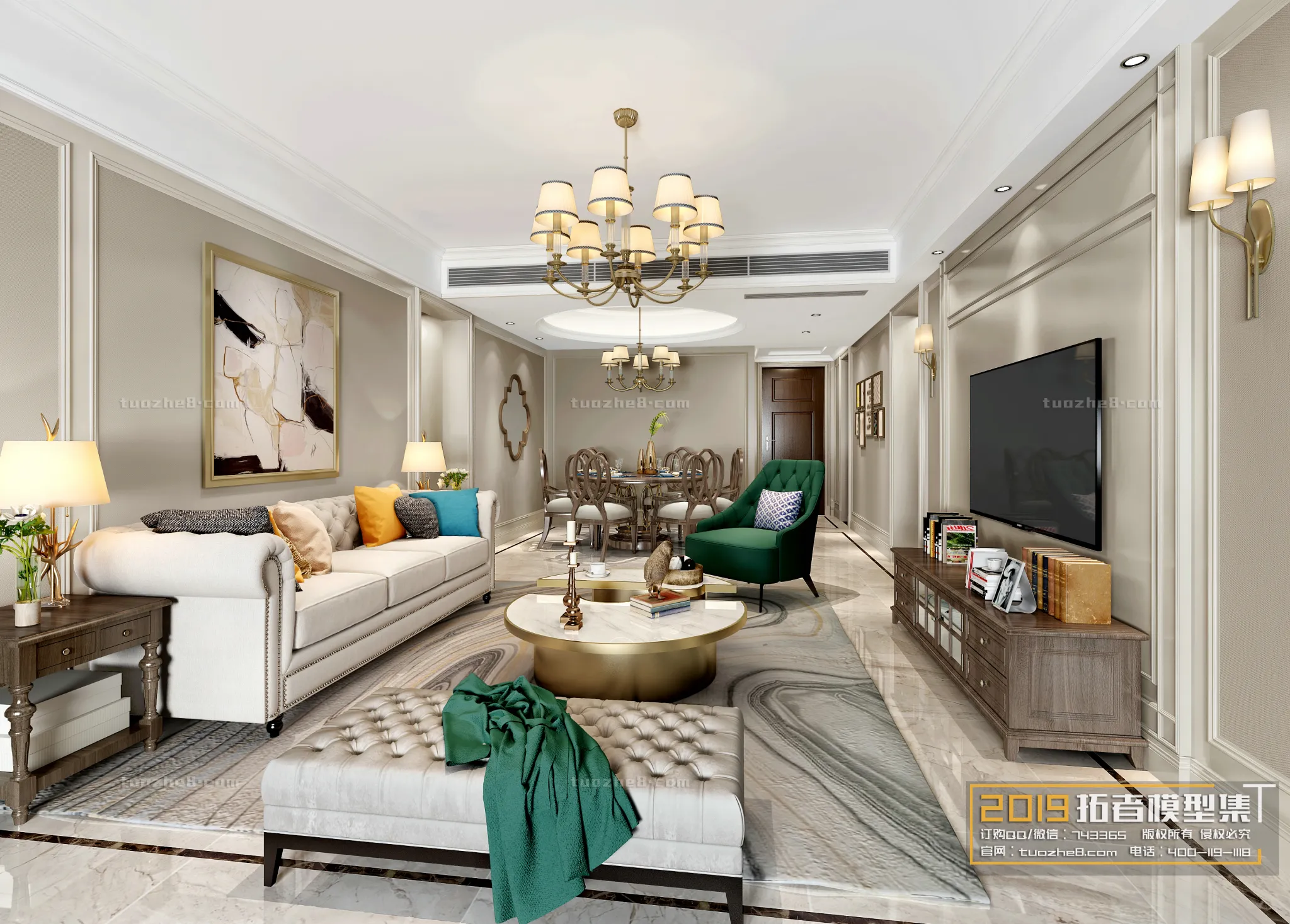 Extension Interior - LINGVING ROOM - AMERICAN STYLES - 007