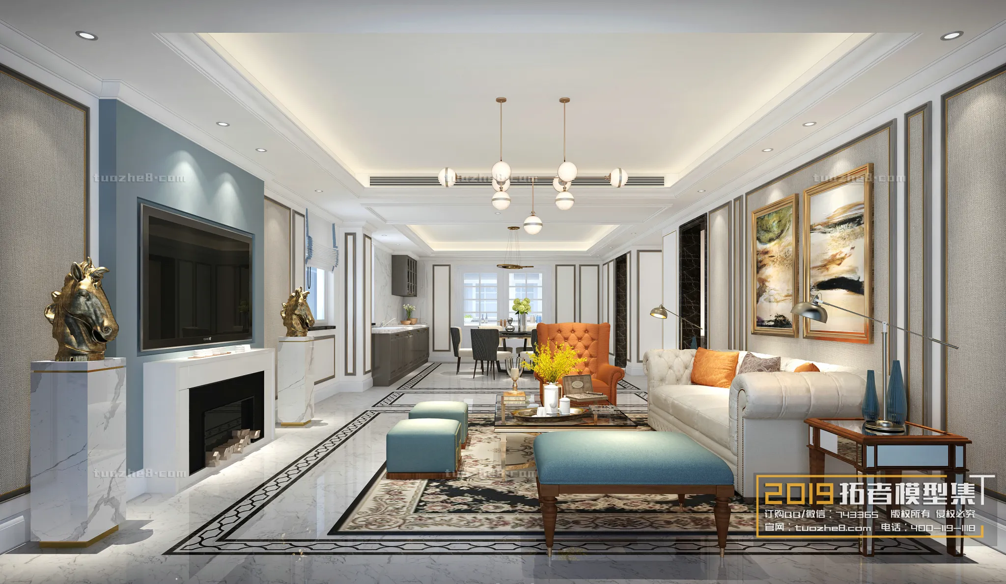 Extension Interior - LINGVING ROOM - AMERICAN STYLES - 013