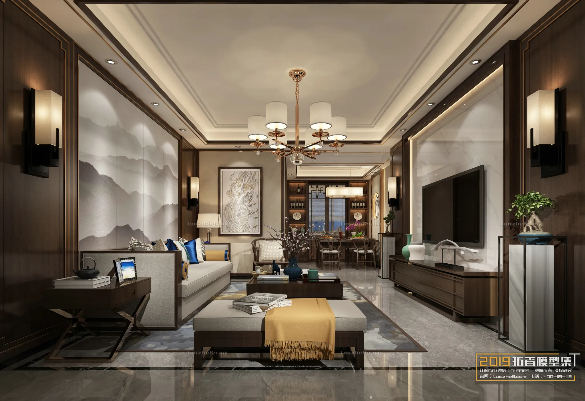 Extension Interior - LINGVING ROOM - CHINESE STYLES - 056