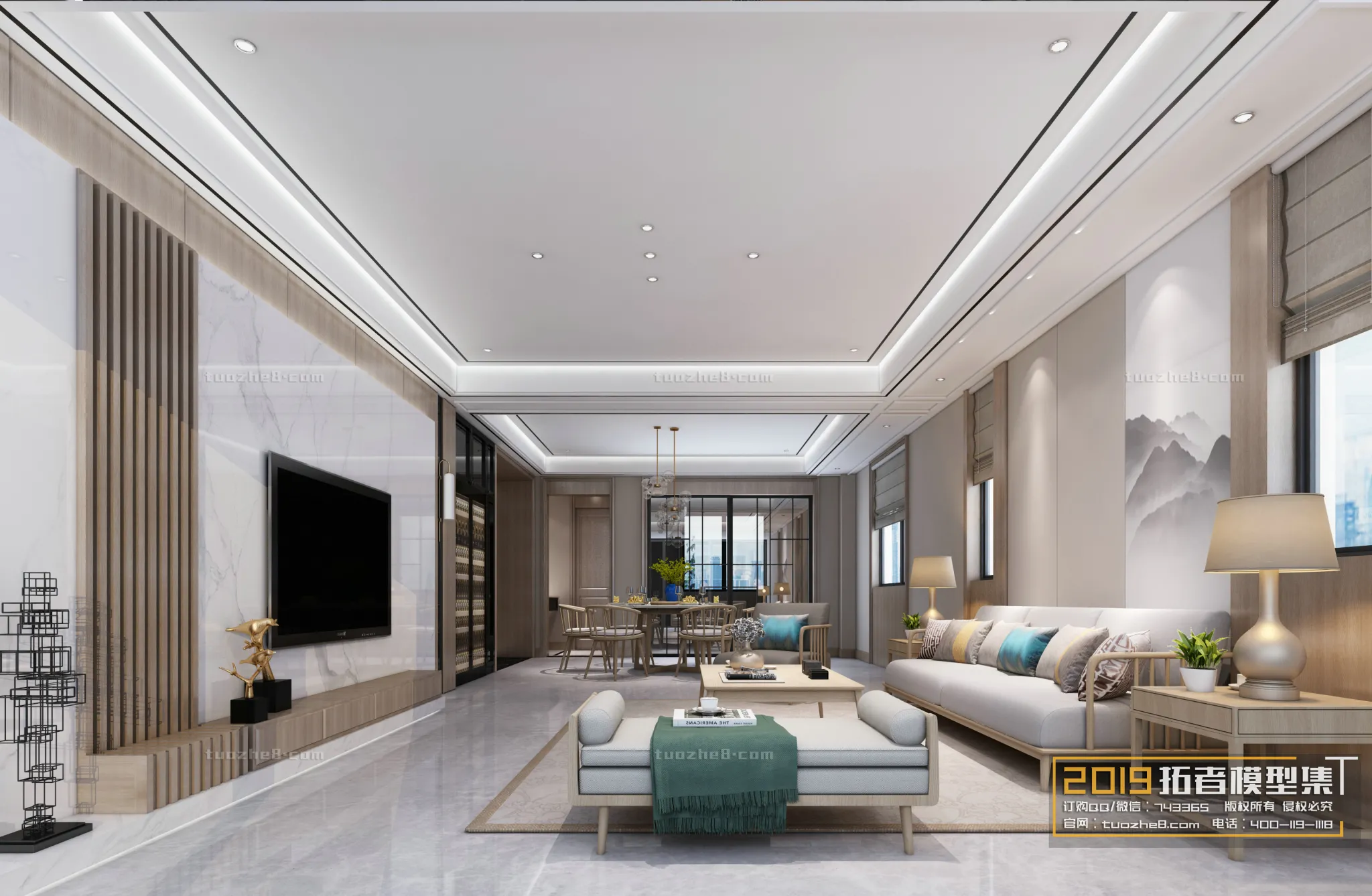 Extension Interior - LINGVING ROOM - CHINESE STYLES - 100